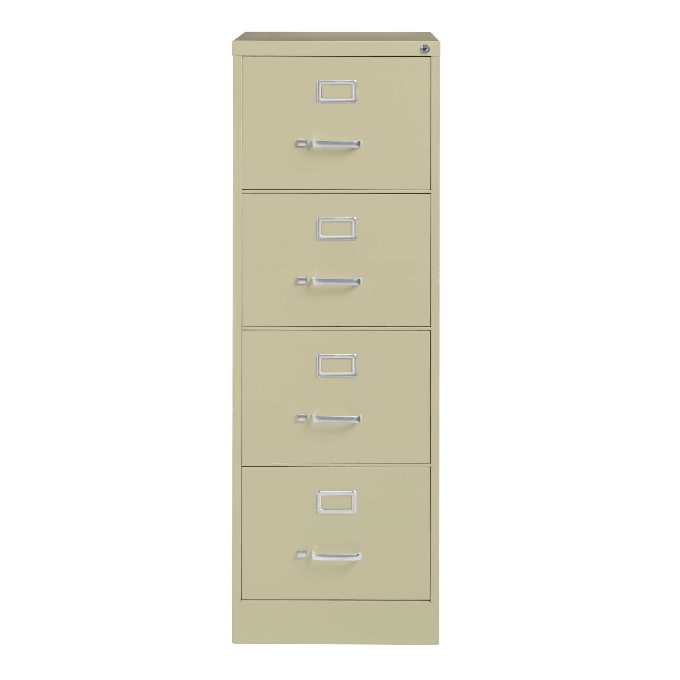 Hirsh 4 Drawer Legal Locking Metal Vertical File Cabinet, 25" Deep, Putty