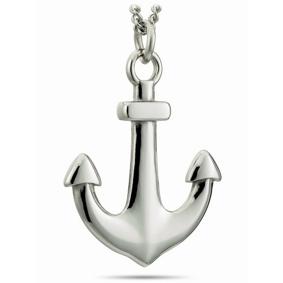 Women's Stainless Steel Large Anchor Necklace-Hebrews 6:19 by Shields of Strength