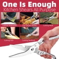 thumbnail image 3 of Poultry kitchen Shears,Heavy Duty Kitchen Scissors Professional All Purpose for Meat, Chicken, Bone,Turkey, Fish, Separable Design,Spring Loaded, Dishwasher Safe,Easy to Clean (SILVER), 3 of 4