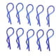 thumbnail image 1 of Estrela 10 clips de metal para carcasa de coche RC de 0.512 in en forma de R para coche RC 1/5 1/6 1/8 1/10 (azul), 1 of 8