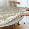 thumbnail image 4 of Round Fitted Tablecloth 44 Inch, Cream Leaf Running Round Table Cloths Water Resistant Tablecloth Fabric Table Cloth for Restaurant, Picnic, Indoor and Outdoor Dining, 4 of 8