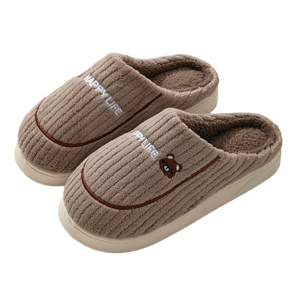 Women's Men's Platform Slippers Comfy Warm Fuzzy Memory Foam House Shoes Indoor Outdoor Cloud Pillow Home Slip on