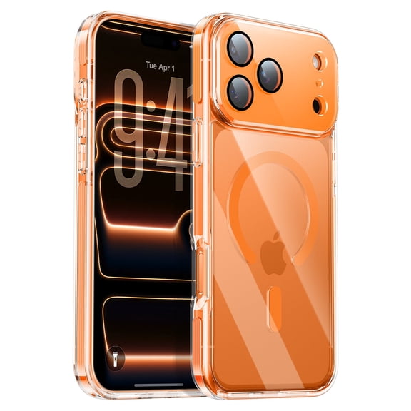 BENTOBEN iPhone 17 Pro Case 6.3" Shockproof Heavy-Duty Protection with Detachable Lens Film Strong Magnetic Ring Anti-Slip Grip Transparent PC TUP Back Cover for iPhone 17 Pro