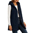 thumbnail image 6 of Ladies Winter Vest Fleece Sleeveless Hooded Jacket Fleece Button up Jacket Solid Color Outerwear with Pockets My Items, 6 of 9