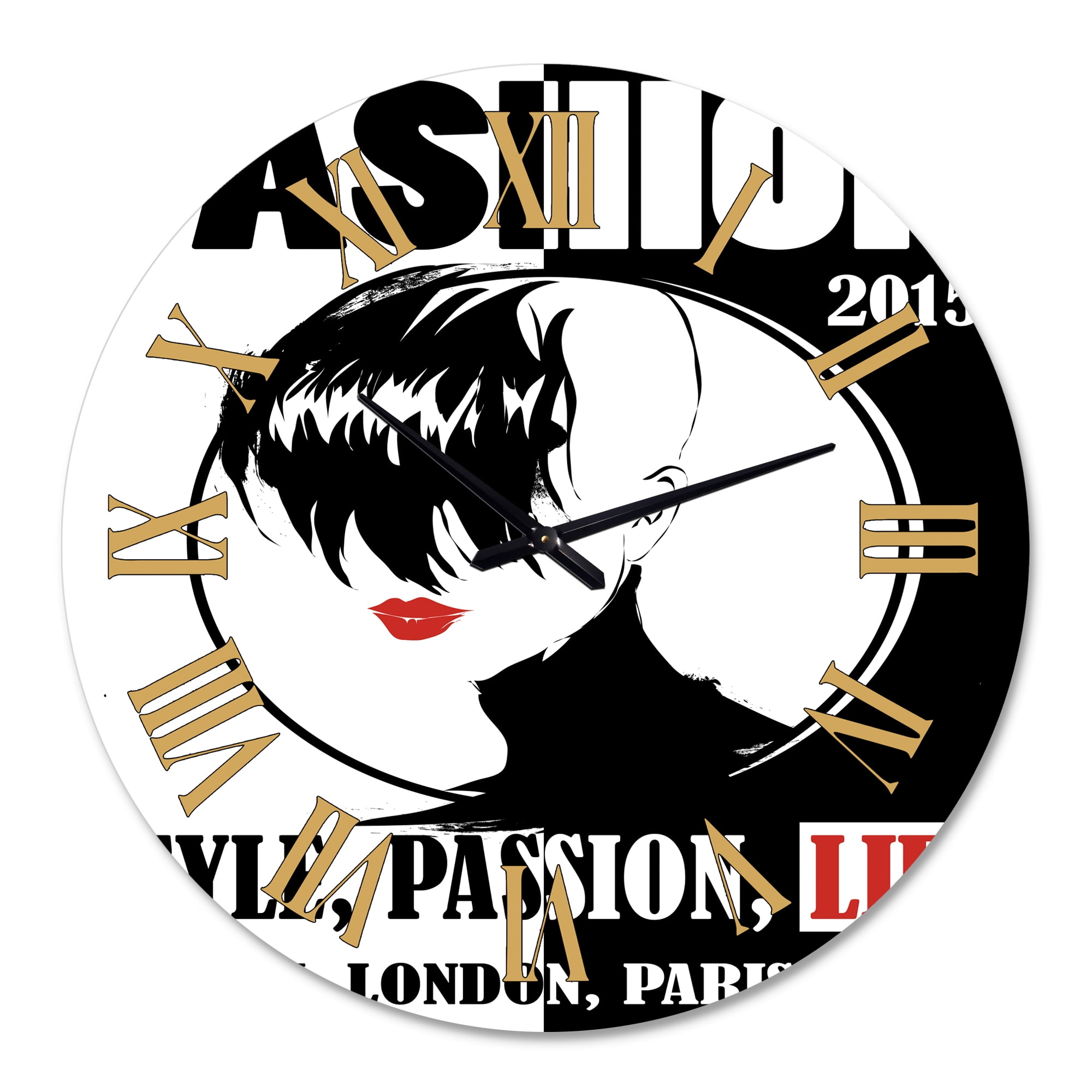 Designart 1 in Quartz Vintage Wall Clock