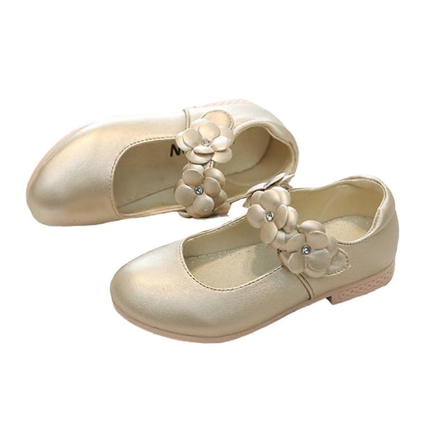 Kids Adorable Shoes Little Girls Shoes Outdoor Running Princess Style Golden 1 Pair