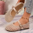 thumbnail image 4 of WAVSUF Ballet Flats for Womens, Breathable Mesh Closed Toe Wide Width Summer Dressy Office Shoes Khaki 6, 4 of 9