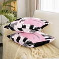 thumbnail image 3 of Abstract Throw Pillow Covers for Couch Sofa Bed, Set of 2 Modern Abstract Art Decorative Pillows Cushion Covers, Pink Black Pattern Pillow Inserts Not Included, 20x20 inch, 3 of 6