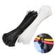 thumbnail image 1 of Bridas para cables de nailon de 200 Uds., bridas para cables con anillo de plástico blanco y negro autoblocantes, Cables fijos, varias especificaciones, 1 of 4