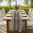 thumbnail image 4 of Table Runners 70 Inches Long Dress Scarves, Beige Boho Farmhouse Coffee/Dining/Kitchen Table Decor, Holiday Table Runner, Vintage Ethnic Tribe Retro Abstract Art 13x70 Inch, 4 of 9
