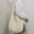 thumbnail image 4 of Bolso de mano de hombro para mujer Bolso de ganchillo hecho a mano Bolso de hombro grande Bolso de mano de lona Bolso de mano lindoBlanco apagado, 4 of 5