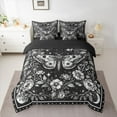 thumbnail image 2 of Homewish Abstract Moth Bedding Comforter Set 7 Pieces for Teenagers Female Men Women,Gothic Floral Flowers Full Bedding Set Lightweight,Galaxy Universe Stars Print Fitted Sheet Flat Sheet, 2 of 8