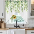 thumbnail image 3 of Swag Valance Curtains for Windows, Summer Leaves Light Filtering Kitchen Curtains with Rod Pocket, Seasonal Green Nature Plants Aesthetic Window Treatment Valances for Living Room, 28x36 - 2 PCS, 3 of 9