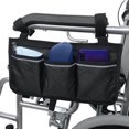 thumbnail image 2 of Wheelchair Side Bag Armrest Storage Pouch With Cup Holder And Reflective Strip For Wheelchairs Or Rollators, 2 of 4