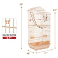 thumbnail image 7 of YRLLENSDAN 39 inch Roof Top Bird Cages, Parakeet Cages Medium Bird Cage Lovebird Cage for Small Cockatiel Canary Parakeet Sun Parakeet Pet Toy, Almond, 7 of 7