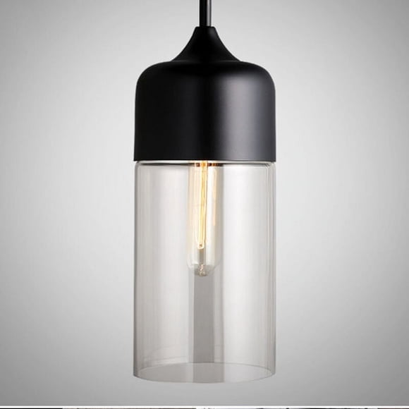 Industrial Pendant Lighting with Clear Glass Shade, Modern Black Pendant Light, High Quality Material for Office and Cafeteria, ETL Listed Easy Installation