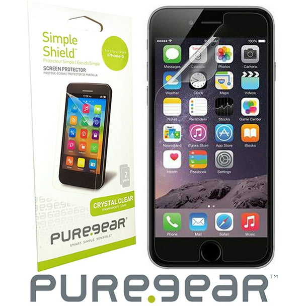 Protecteur d'Écran pour iPhone 6, 2x Puregear Écran Simple Économiseur d'Écran de Protection Anti-Rayures pour Apple iPhone 6/6S