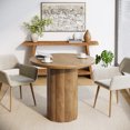thumbnail image 5 of Finmind 31.5-inch Round Conference Table for 2-4, Small Meeting Table with Sturdy Base, Office Desk, Reception Desk for Lounge, Brown, 5 of 7