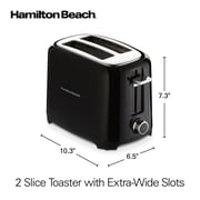 Hamilton Beach 2-Slice Toaster with Extra-Wide Slots, Toast Boost, and Removable Crumb Tray, Black