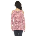 thumbnail image 3 of White Mark Women's Maternity Snake Print Cold Shoulder Tunic, 3 of 6