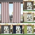 thumbnail image 2 of Flmtop Grommet Curtain Solid Color Waterproof Polyester Sun Blocking Floor Drape for Outdoor, 2 of 10