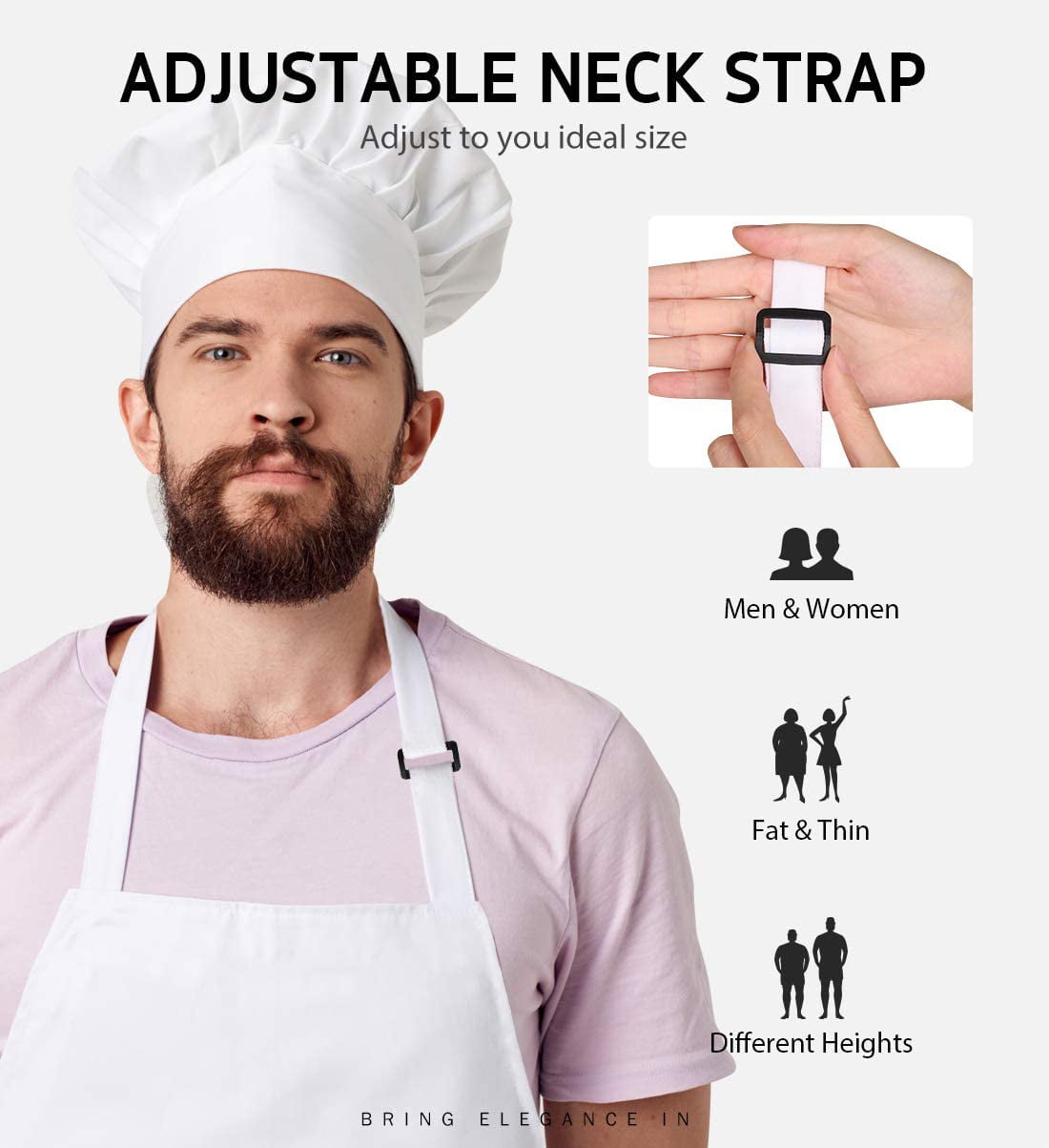 Aqua Syntus 2 Pack Adjustable Bib Apron Waterdrop Resistant with 2 Pockets Cooking Kitchen Aprons for Women Men Chef 