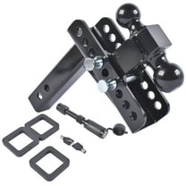 GELUOXI Adjustable Trailer Tow Hitch Fits 2 inch Receiver 6" Drop/Rise 2" & 2-5/16" Ball 20000 LBS