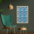 thumbnail image 2 of Narwhal Wall Art with Frame, Underwater Life Themed Whale and Bird Feather Illustration Colorful Design, Printed Fabric Poster for Bathroom Living Room Dorms, 23" x 35", Multicolor, by Ambesonne, 2 of 2