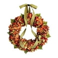thumbnail image 2 of Fall Hydrangea Wreath – Artificial Farmhouse Bow Wreath, Front Door Welcome Decor for Thanksgiving （C）, 2 of 5