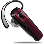 TOORUN Bluetooth Earpiece, M26 Bluetooth Headset Handsfree Wireless Headphone with Noise Cancelling and Microphone Compatible for Android iPhone Cell Phone Laptop - Red