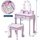 thumbnail image 5 of ChaoLink Juego de tocador para niños con espejo y cajón, mesa y silla de tocador para niñas con set de maquillaje de madera, perfecto para niños de 3 a 9 años, color blanco, 5 of 5