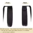 thumbnail image 4 of MY-LADY Remy Human Hair Extensions Ponytail Magic Paste Extensions Hair Wrap Around Ponytail Hair Piece Clip in Straight 14inch #01 Jet Black, 4 of 8