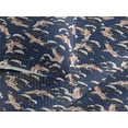 thumbnail image 3 of Ambesonne Japanese Quilted Bedspread Set 3 Pcs, Crane Birds Asian Themed, Queen, Night Blue Salmon Ivory, 3 of 4