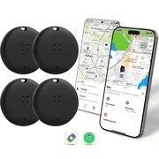 OTIC Air Tracker Tag (iOS & Android) Bluetooth Tracker 4 Pack, Item Finder Locator for Apple Find My & Google Find Hub, Waterproof, Smart Tags Gift for Keys, Wallet, Luggage, Backpack-Black