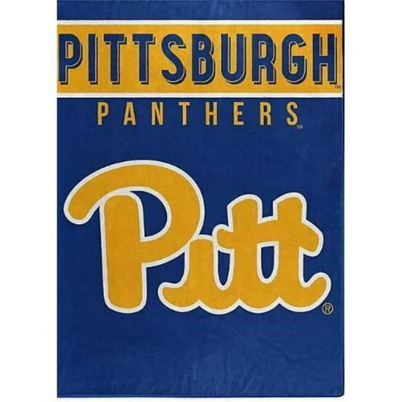 Caseys 9060419470 60 x 80 in. Pittsburgh Panthers Raschel Basic Design Blanket
