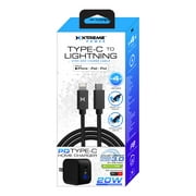 Xtreme Black Type-C 20W Home Charger and 4ft Lightning To Type-C Cable, Repower Devices