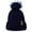 Blue, variant on Clearance! Baberdicy Womens Winter Knitted Hat with Faux Pom Warm Knit Cap for Women Black