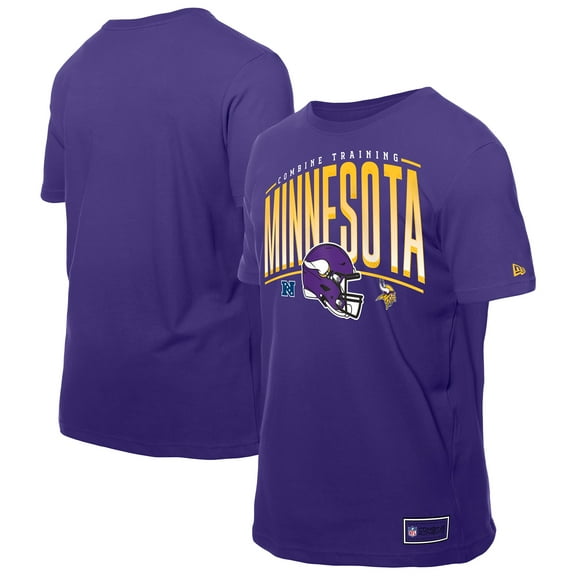Men's New Era  Purple Minnesota Vikings Combine Authentic Training Throwback T-Shirt