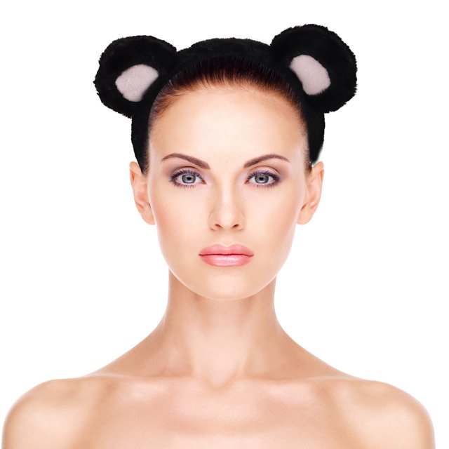 Minkissy 2Pcs Face Headband For Skincare Mouse Ears Hair Hoop For Makeup Sessions