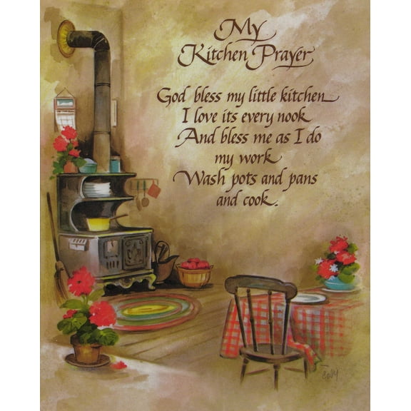 Catholic print picture - Kitchen Prayer - 8" x 10" ready to be framed