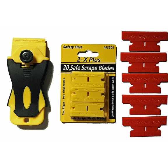 Heavy Duty Plastic Razor Blade Set with Scraper for Stickers Decals Paint Labels Scraper Removal Tool