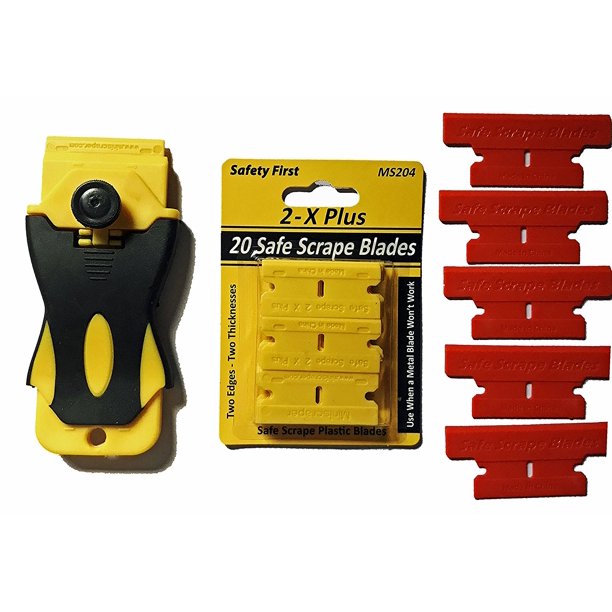 Heavy Duty Plastic Razor Blade Set with Scraper