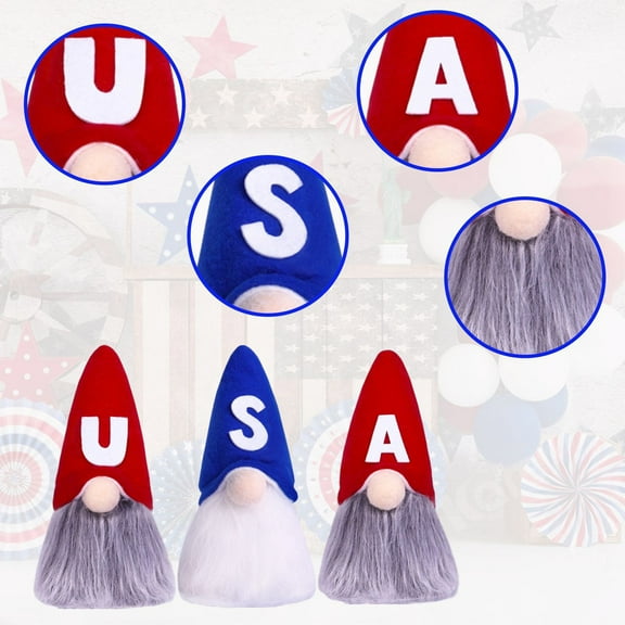 Clearance! Fwttom 4th of July Gnomes, 4th of July Decorations Independence Day Gnome Ornaments Patriotic Decorations for Home Party, Huge Memorial Day Savings