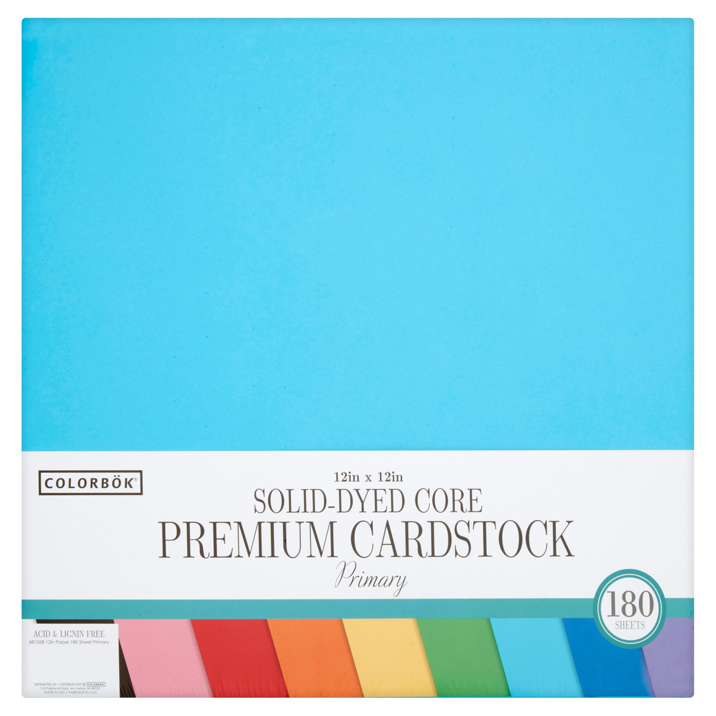 Colorbok Premium Primary Cardstock, 12in x 12in 180 Sheets Walmart