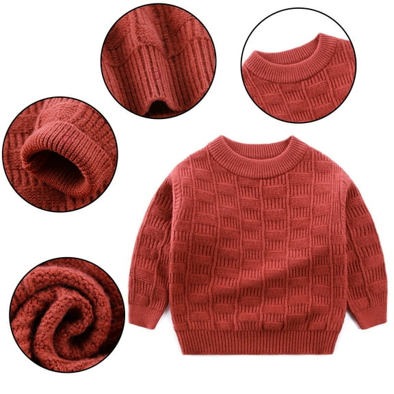 KYAIGUO Toddler Kids Classic Sweater Boys Girls Knit Winter Sweater Long Sleeve Sweater for 2-7Y