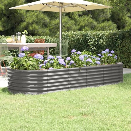 Dcenta Garden Raised Bed Powder-coated Steel 88.2 x31.5 x14.2  Gray