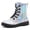 Silver, variant on Girl's Boots Lace Up Glitter Ankle Boots for Kids With Side Zipper Pink 1 Big Kid