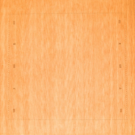 Ahgly Company Indoor Square Solid Orange Modern Area Rugs, 6' Square