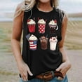 thumbnail image 4 of Qetyuw Women's Independence Day Tank Tops Plus Size Patriotic American Flag Print Tshirts Cotton Sleeveless T-shirts Cami Comfy Crewneck Tanks Womens Tank Tops under $5, 4 of 4