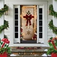 thumbnail image 5 of Boovnll Christmas Door Cover, 35x73" Merry Christmas Santa Claus Banner Christmas Door Covers Hanging Backdrop for Winter Holiday Front Door Party Decor, Christmas Decorations Outdoor, 5 of 6